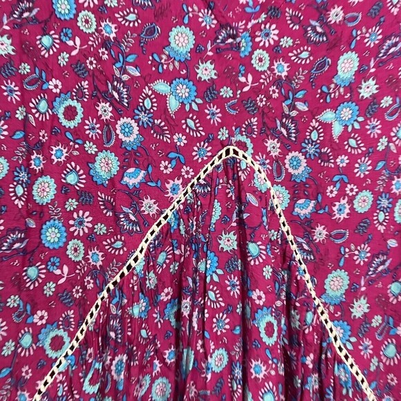 Aura Boho Gypsy Peasant Flowy High Low Maxi Dress Multicolor Size Medium - Picture 13 of 15
